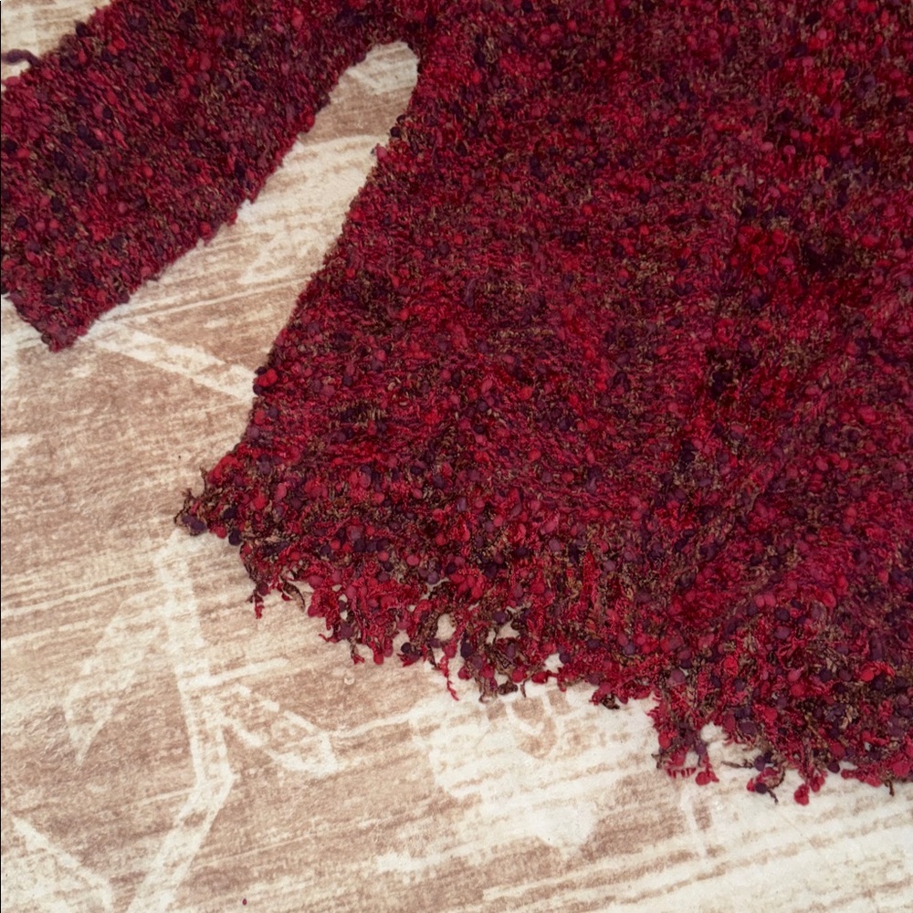Cozy Red Ruby Rd Petite Large Sweater - Picture 5 of 7